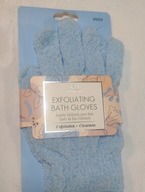 Light Blue Exfoliating Bath Gloves